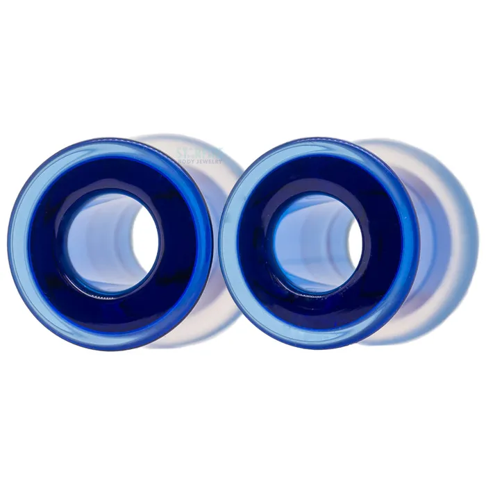 Boro Bullet Holes glass eyelets Cobalt Gorilla Glass Earrings