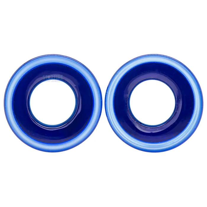 Boro Bullet Holes glass eyelets Cobalt Gorilla Glass Earrings