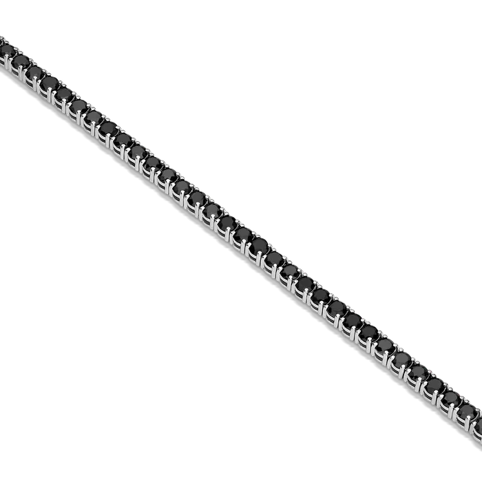 Bracelets Solid Gold Black Diamond 14k White Gold Tennis Bracelet