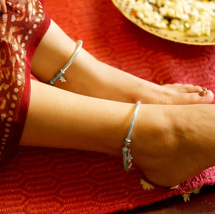 Charm Necklaces Teejh Teejh Double Cylindrical Silver Oxidized Charm Anklets Charm Necklaces Teejh Teejh Double Cylindrical Silver Oxidized Charm Anklets
