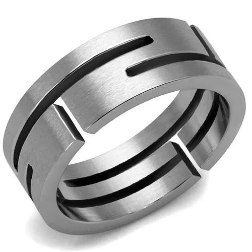 CJ2393 Wholesale Mens Stainless Steel High polished Labyrinth Ring Green Rings