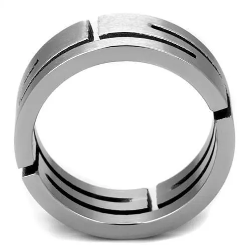 CJ2393 Wholesale Mens Stainless Steel High polished Labyrinth Ring Green Rings