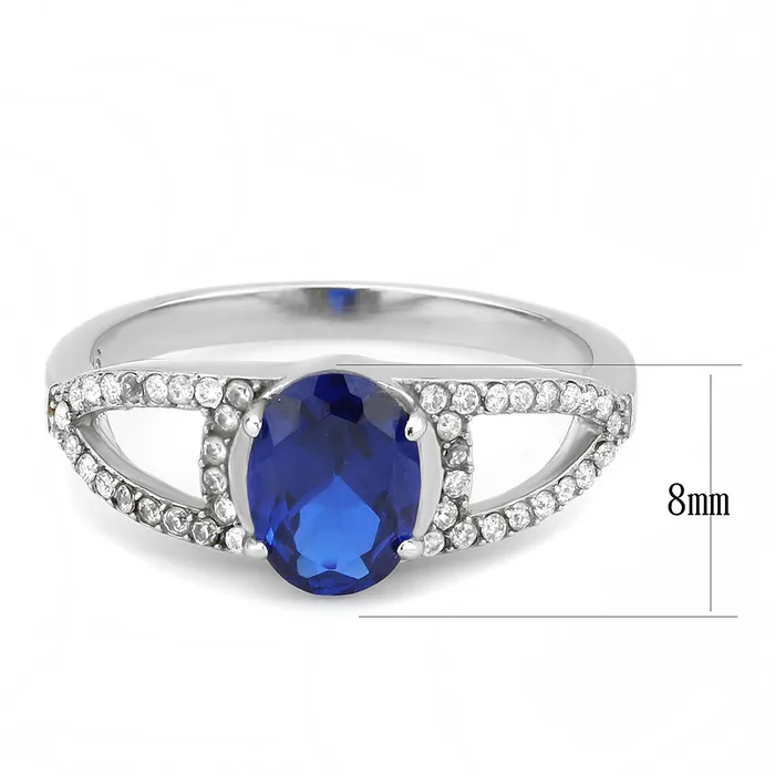CJ306 Wholesale Womens Stainless Steel London Blue Spinel Minimal Engagement Ring Green Rings