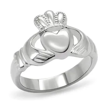CJ7853OS Wholesale Stainless Steel Claddagh Ring Green Rings