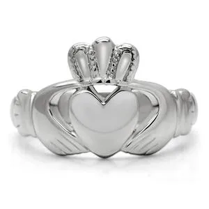 CJ7853OS Wholesale Stainless Steel Claddagh Ring Green Rings