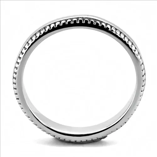 CJE3503 Wholesale Womens Stainless Steel High polished Minimal Ring Green Rings