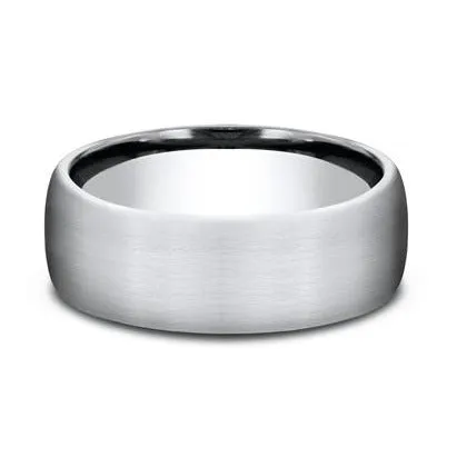 Cobalt Chrome European Comfort Fit Satin Band Benchmark Rings