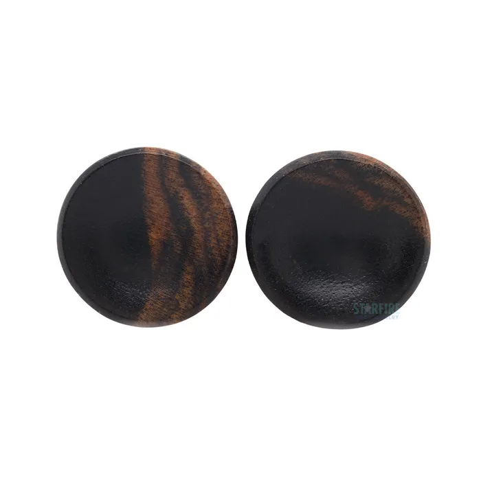 Concave Wood Plugs Tiger Ebony Diablo Organics Earrings