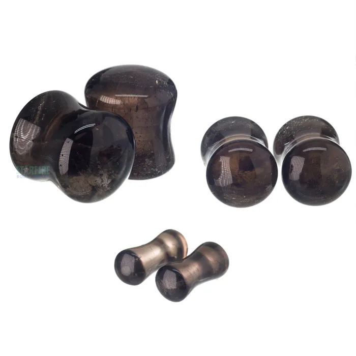 Diablo Organics Earrings Stone Plugs Smoky Quartz