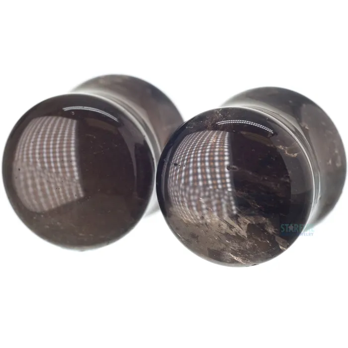 Diablo Organics Earrings Stone Plugs Smoky Quartz