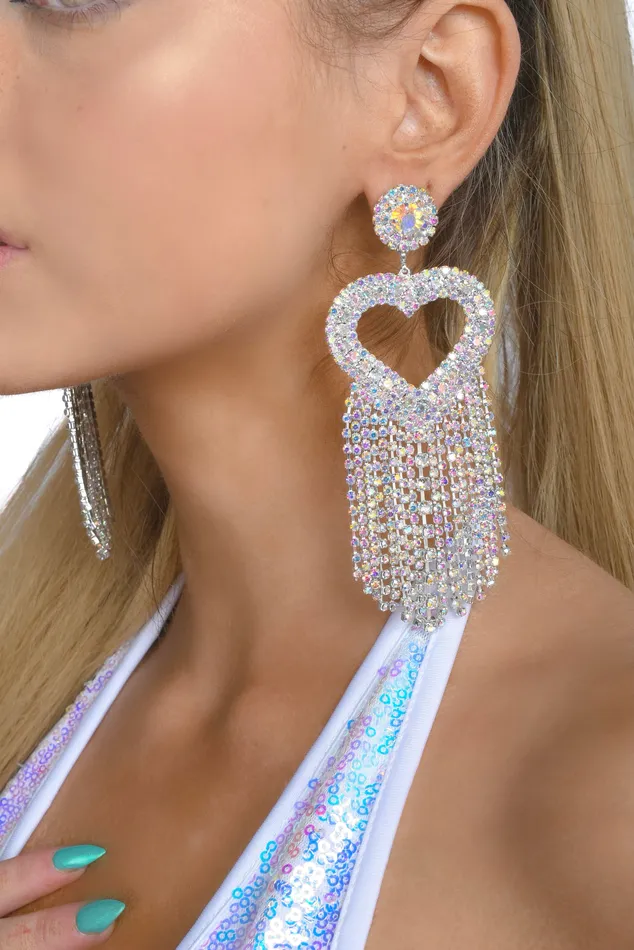 Diamond Heart Rhinestone Earrings THE LUMi SHOP Earrings