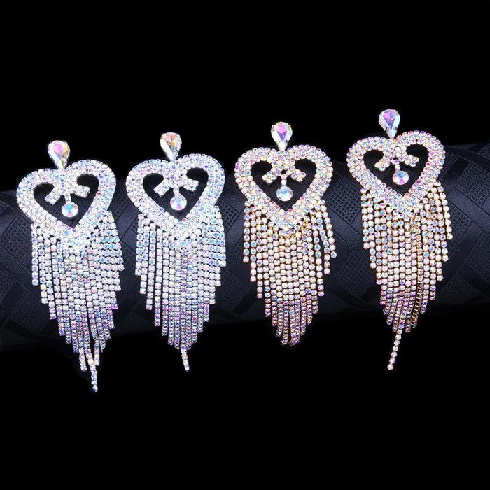 Diamond Heart Rhinestone Earrings THE LUMi SHOP Earrings