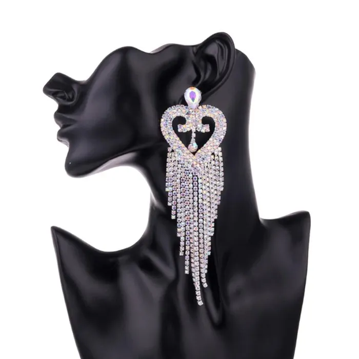 Diamond Heart Rhinestone Earrings THE LUMi SHOP Earrings