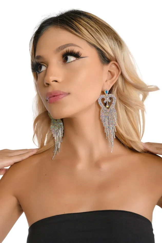Diamond Heart Rhinestone Earrings THE LUMi SHOP Earrings