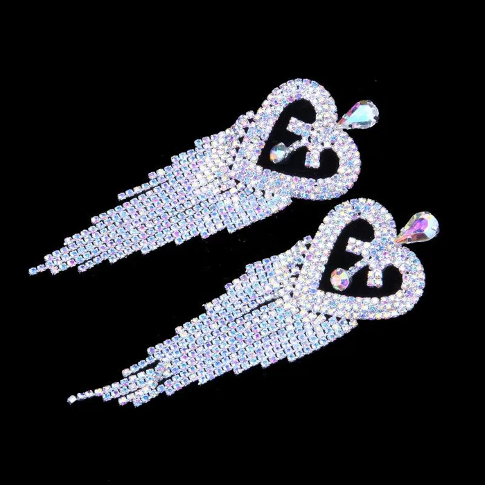 Diamond Heart Rhinestone Earrings THE LUMi SHOP Earrings