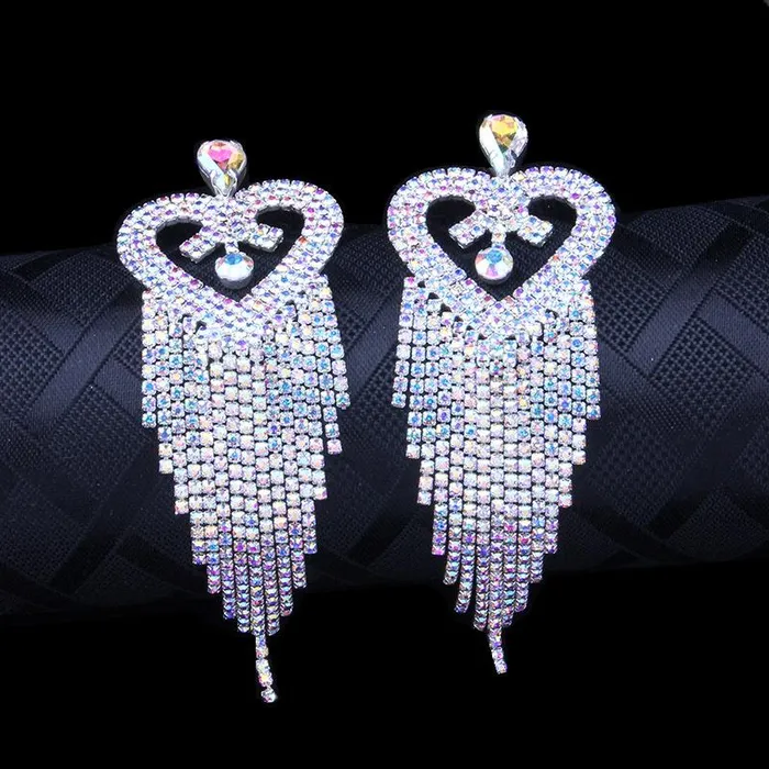 Diamond Heart Rhinestone Earrings THE LUMi SHOP Earrings