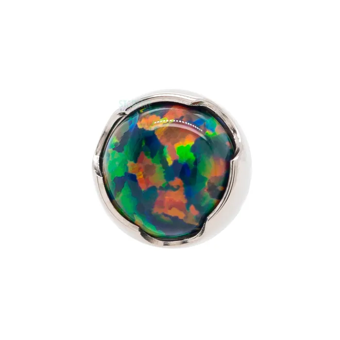 Earrings Anatometal 4mm ProngSet Opal Cabochon Threaded End