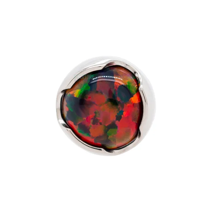 Earrings Anatometal 4mm ProngSet Opal Cabochon Threaded End