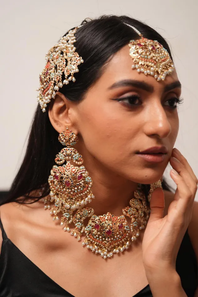 Earrings Attrangi Zeba Jadaau Navratna Heavy Indian Set