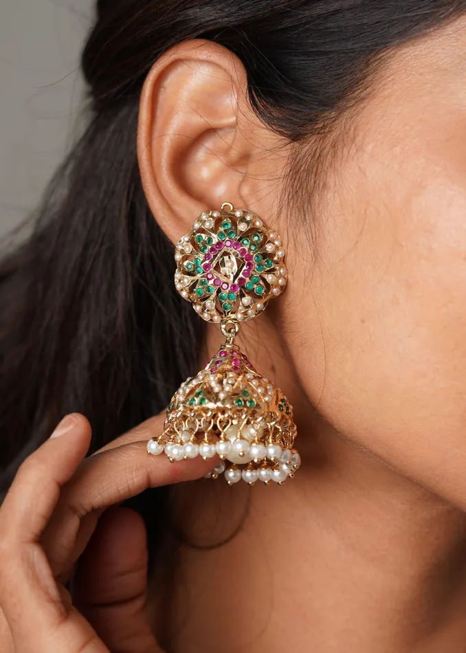 Earrings attrangi1 Nadira Jadaau Jhumka