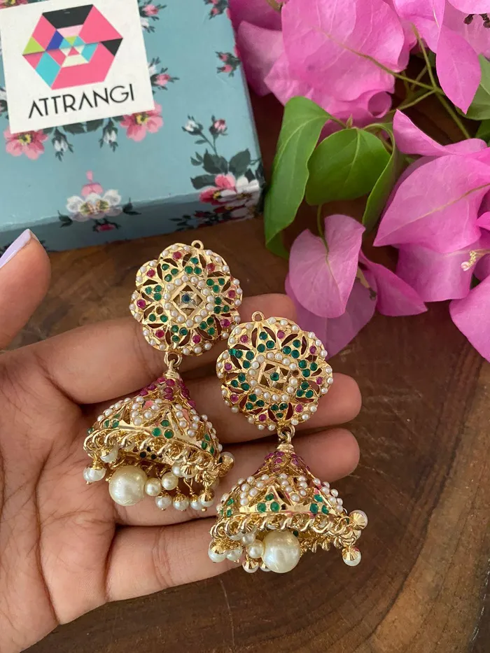 Earrings attrangi1 Nadira Jadaau Jhumka