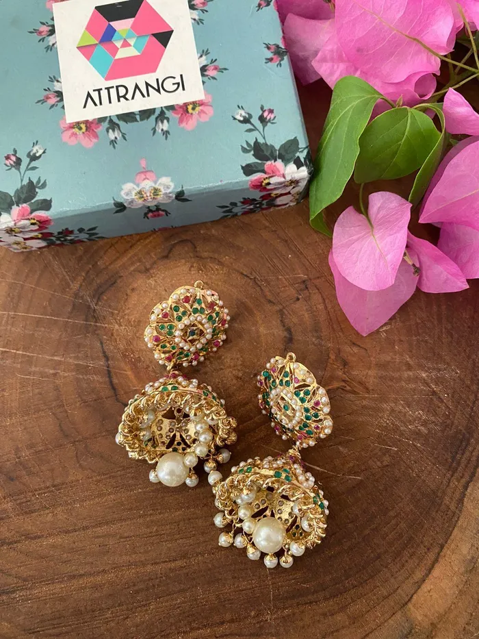 Earrings attrangi1 Nadira Jadaau Jhumka