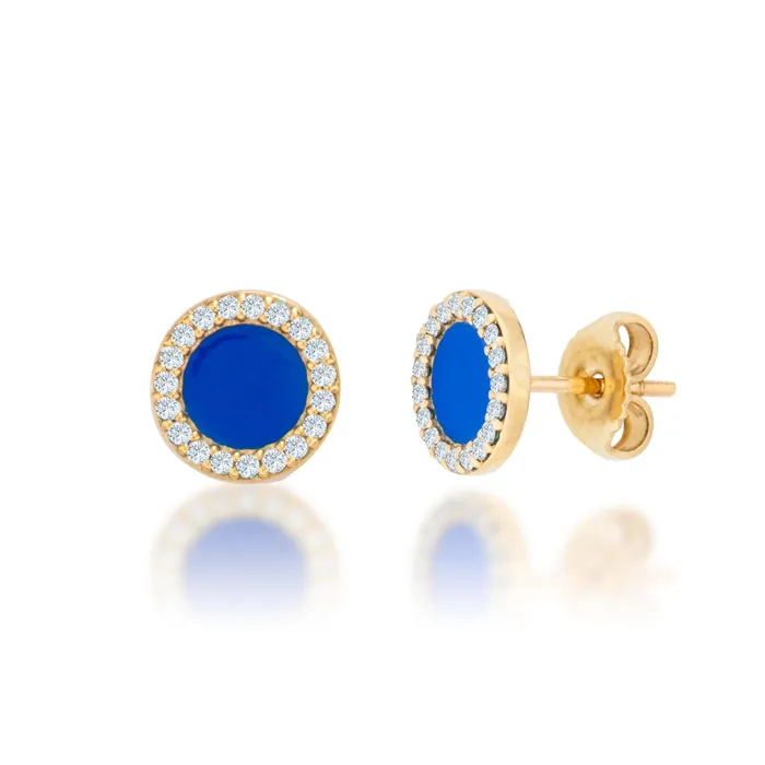 Earrings Blue Diamond Halo Earrings Alexis Jae