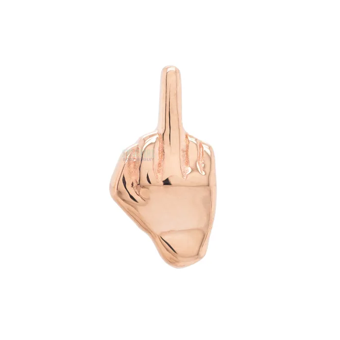 Earrings Body Vision BVLA threadless The Majeure middle finger Pin in Gold