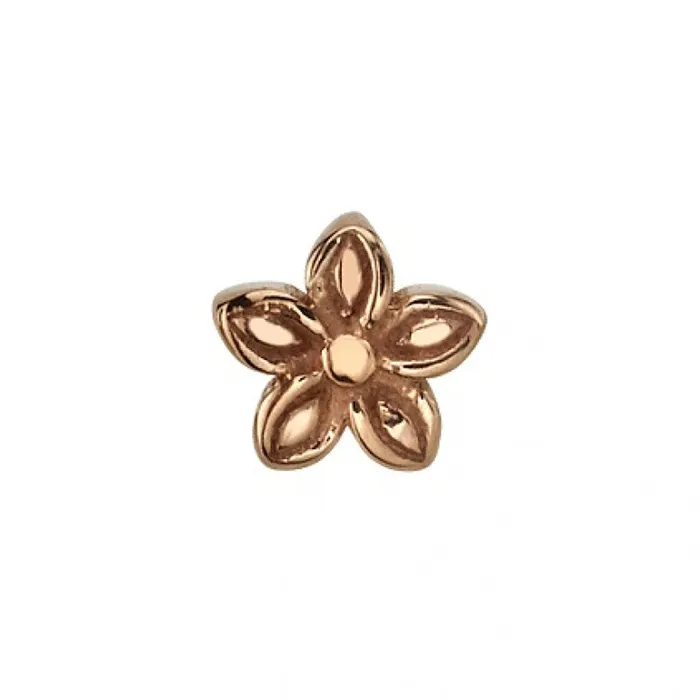 Earrings Body Vision BVLA Tiny Hibiscus Threaded End in Gold