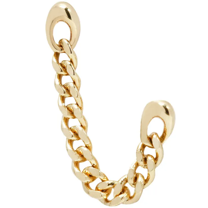 Earrings Buddha Jewelry Organics threadless Gold Drip Chain Dual Pin End in Gold