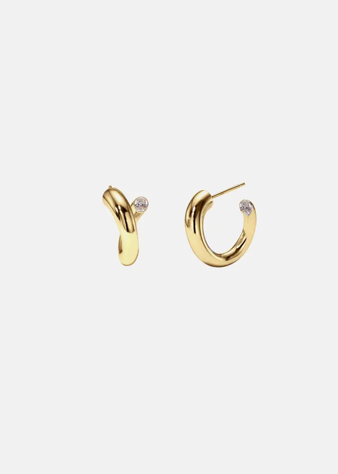 Earrings Diamond Peak Hoops KATKIMfinejewelry
