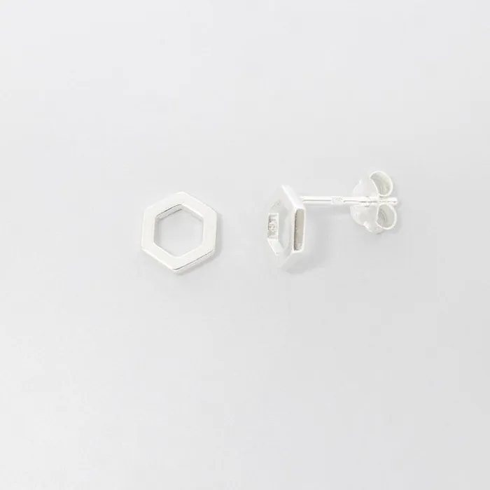 Earrings fejn KS open hexagon stud