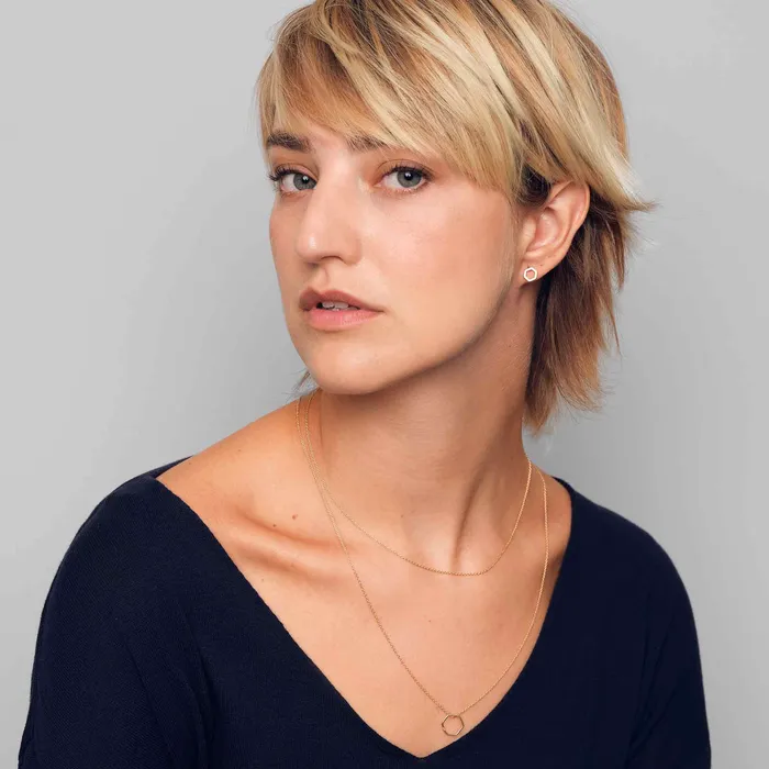 Earrings fejn KS open hexagon stud