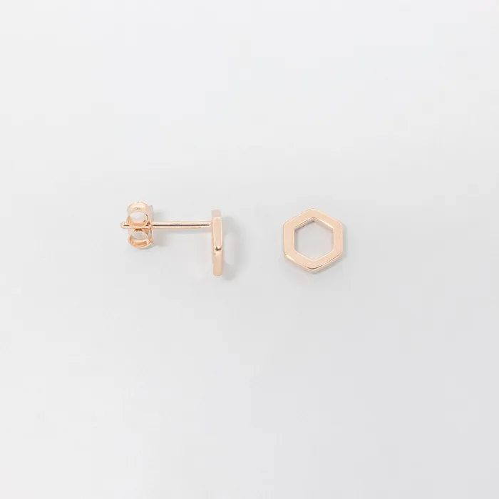 Earrings fejn KS open hexagon stud