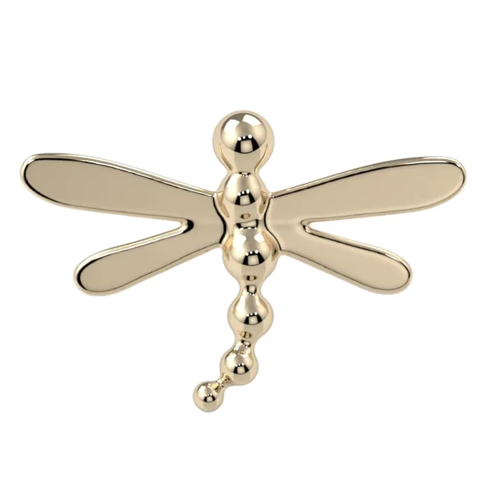 Earrings Kiwi Diamond threadless Dragonfly End in Gold Platinum