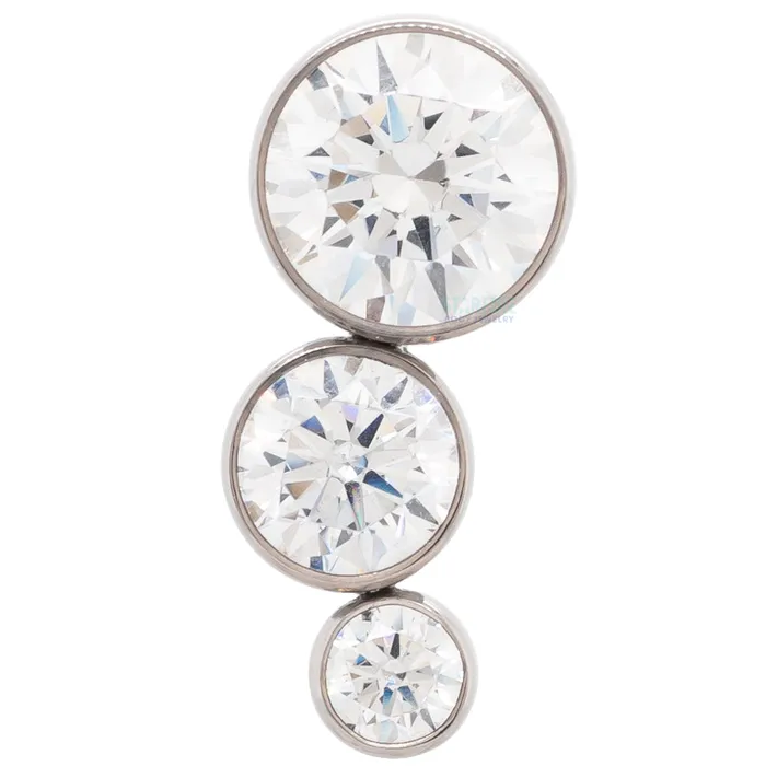 Earrings LeRoi 3T A Bijoux Faceted Gem Bezel Cluster on Flatback