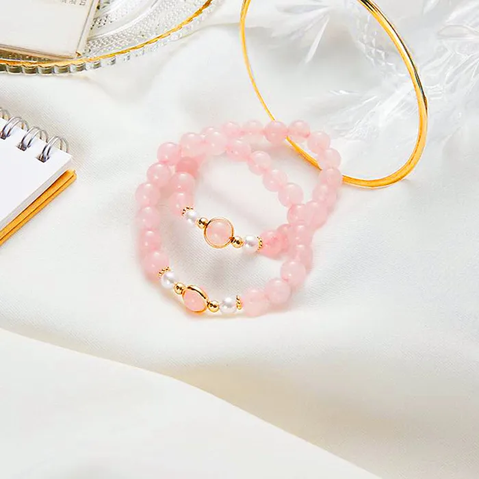 Earrings Luxe Collection C117 Natural Pink Crystal Pearl