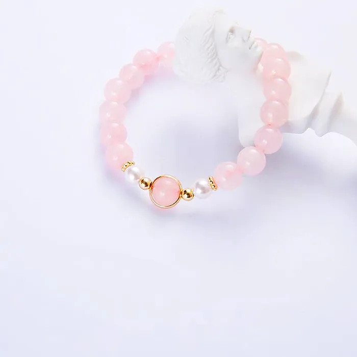Earrings Luxe Collection C117 Natural Pink Crystal Pearl