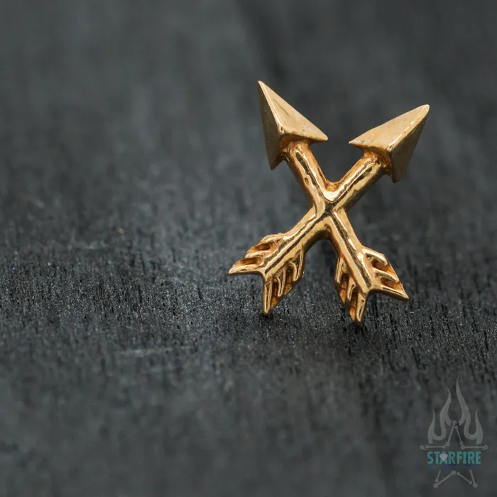 Earrings Tawapa threadless Artemis Pin in Gold