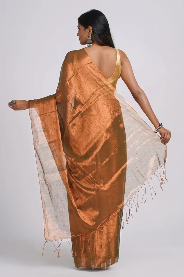 Earrings Teejh Trishika Rust Green Tissue Saree Teejh