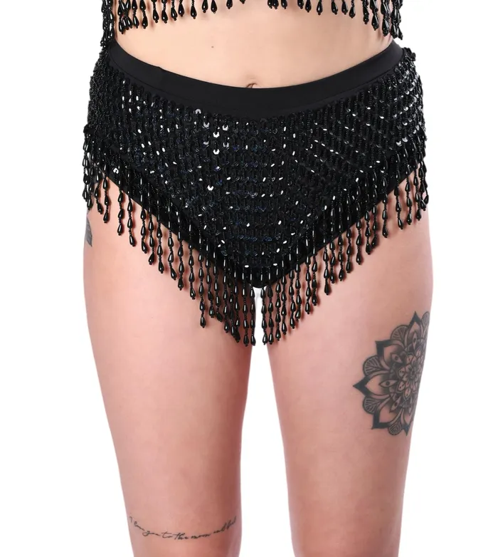 Earrings THE LUMi SHOP Hand Stitched Sequin High Waisted Bottoms Midnight