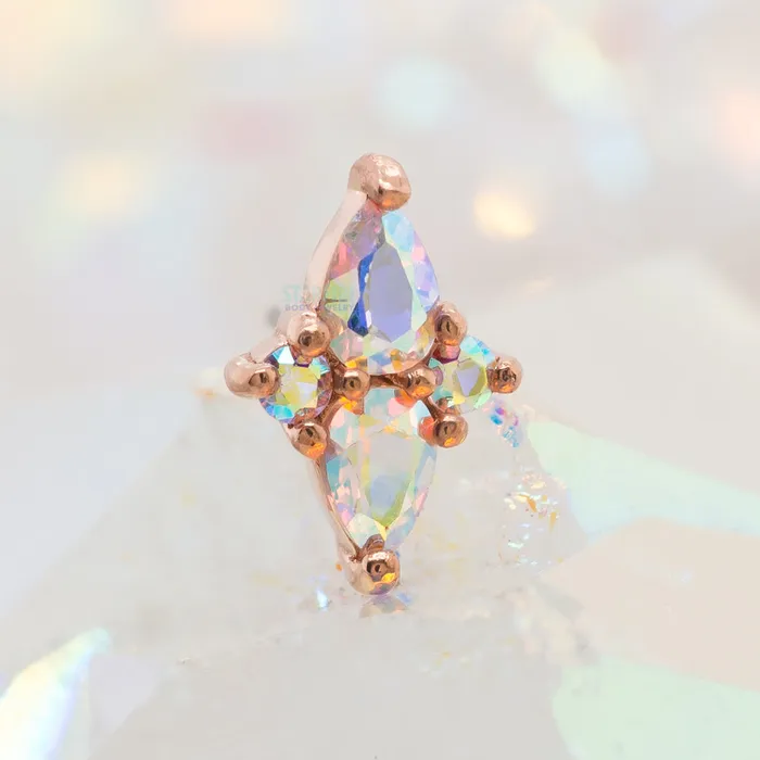 Earrings threadless Ethereal End in Gold with Mercury Mist Topaz Buddha Jewelry Organics