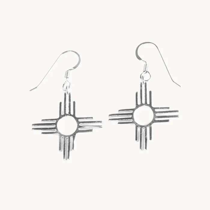 Earrings Turquoise Skies Enchantment Silver Zia Dangle Earrings