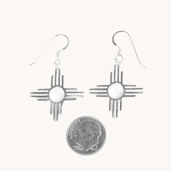 Earrings Turquoise Skies Enchantment Silver Zia Dangle Earrings