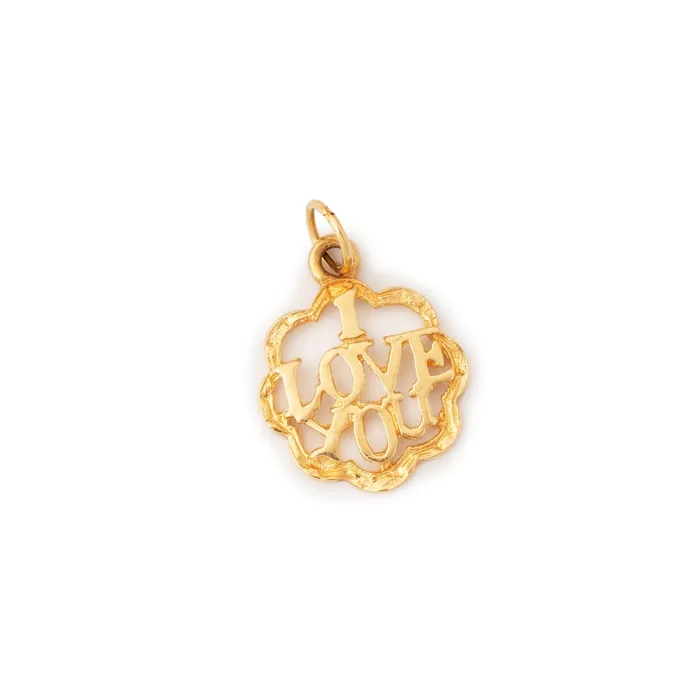 Earrings Vintage I Love You 10k Gold Charm