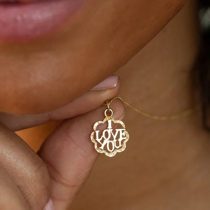 Earrings Vintage I Love You 10k Gold Charm