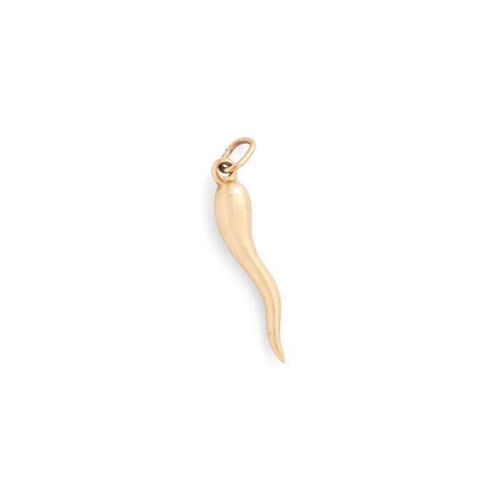Earrings Vintage Small Cornicello 14k Gold Charm