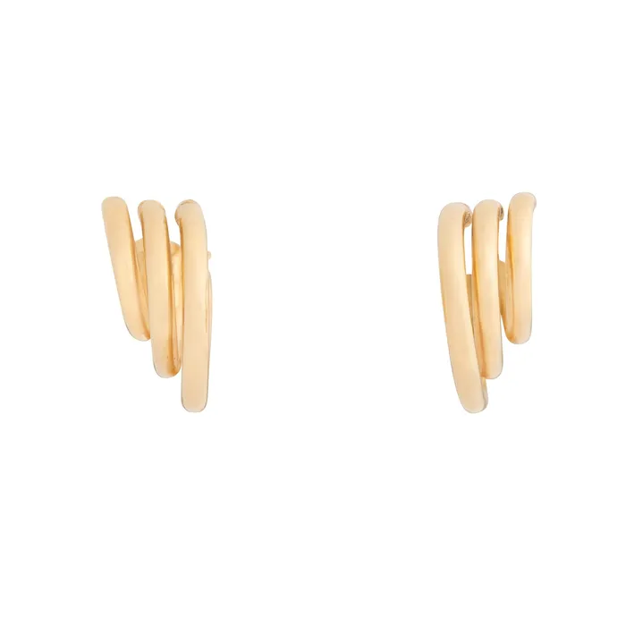 Earrings Vintage Triple Hoop 14k Gold Earrings