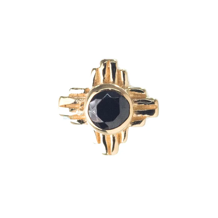 Earrings Zia Small Faceted Gem Threaded End in Gold LeRoi
