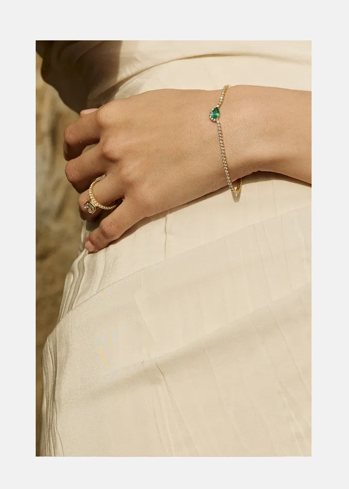 Emerald Trace Diamond Eternity Bracelet KATKIMfinejewelry Bracelets
